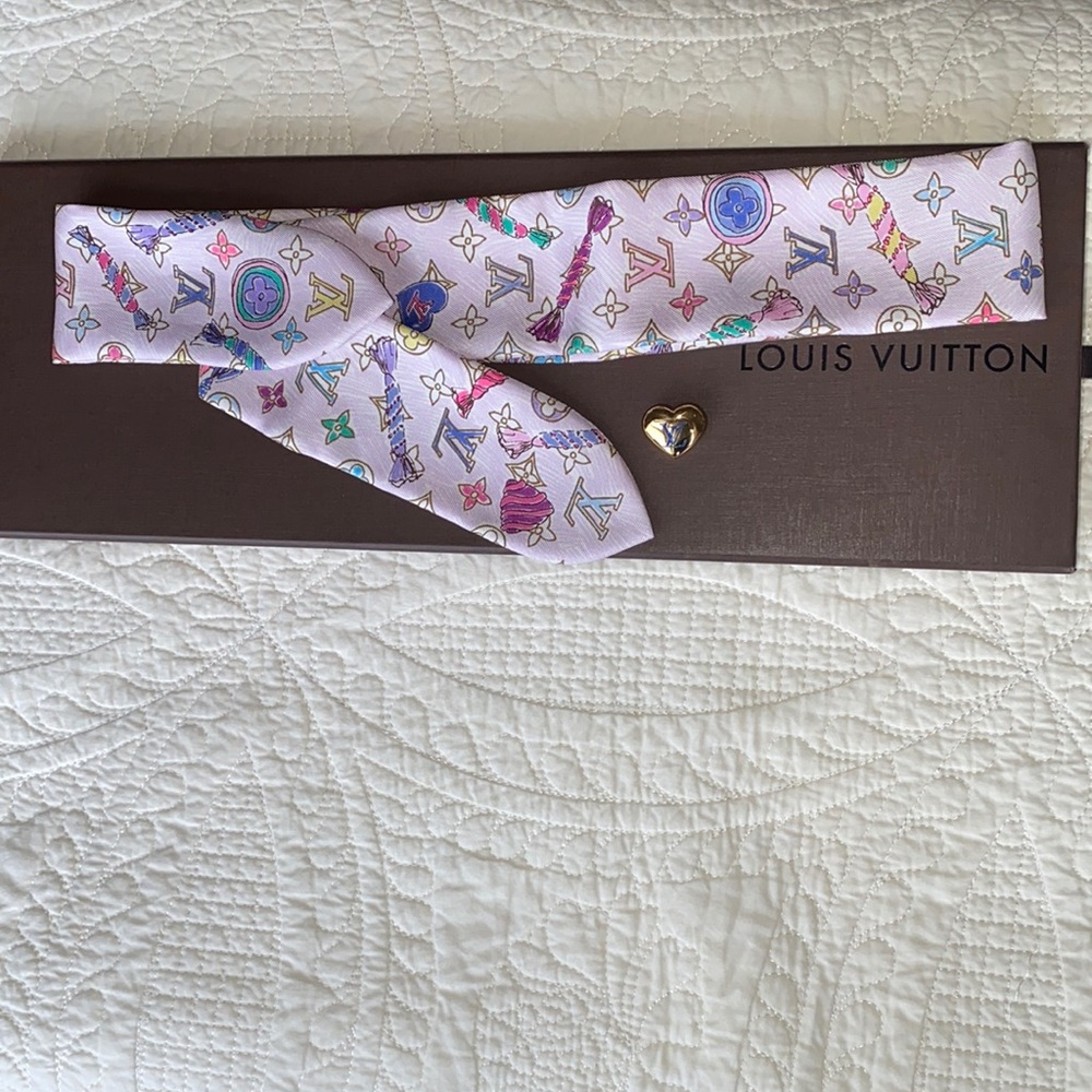 Louis Vuitton bandeau, scarf, vintage, autentic, silk - Picture 2 of 8